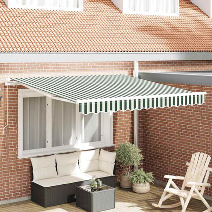 Uitschuifbare Luifel 300 X 250 X 165 Cm Groen En Wit