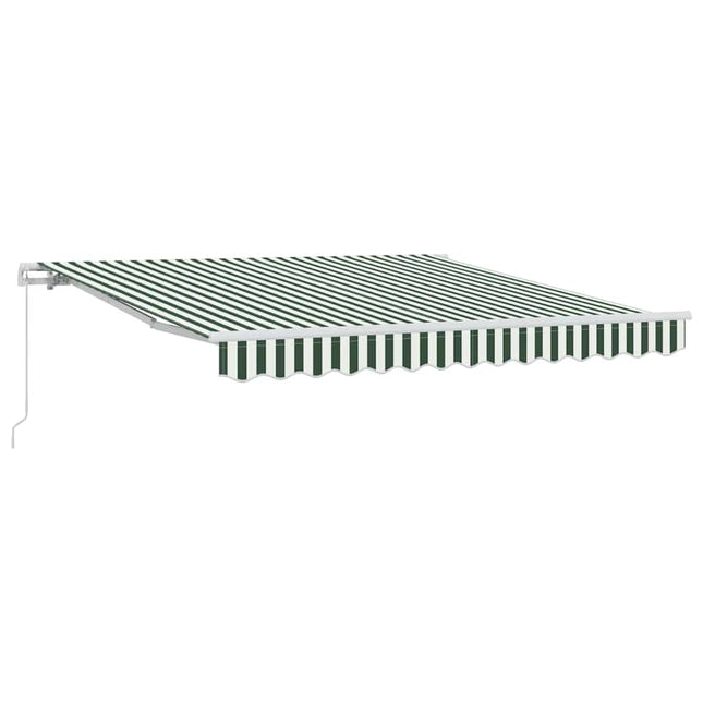 Inklapbaar Zonnescherm Groen En Wit 350 X 250 Cm Groen En Geel (Anthraciet Frame)