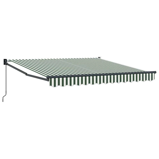 Inklapbaar Zonnescherm Groen En Wit 350 X 250 Cm Groen En Wit