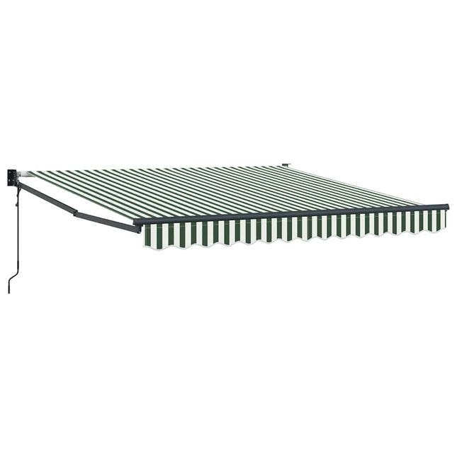 Inklapbaar Zonnescherm Groen En Wit 350 X 250 Cm Groen En Wit