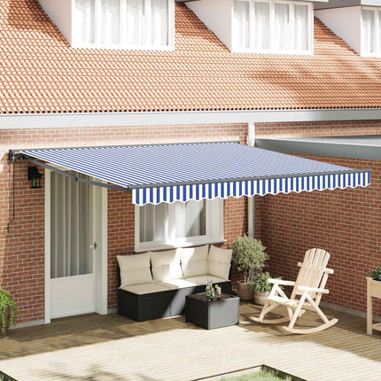 Zijde Frame En 300 X 250 Cm Polyester Met Pu-Coating Blauw En Wit (Anthraciet Frame)