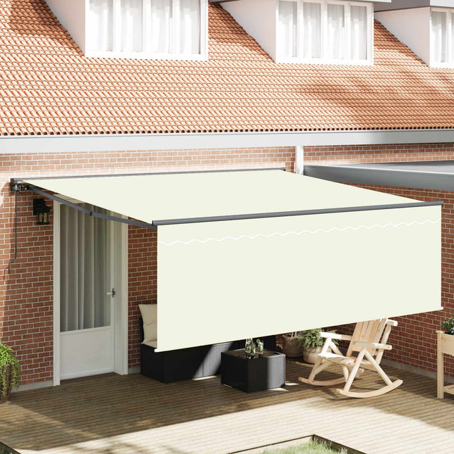 Inklapbaar Zonnescherm Crème 400 × 300 Cm Crème (Anthraciet Frame)
