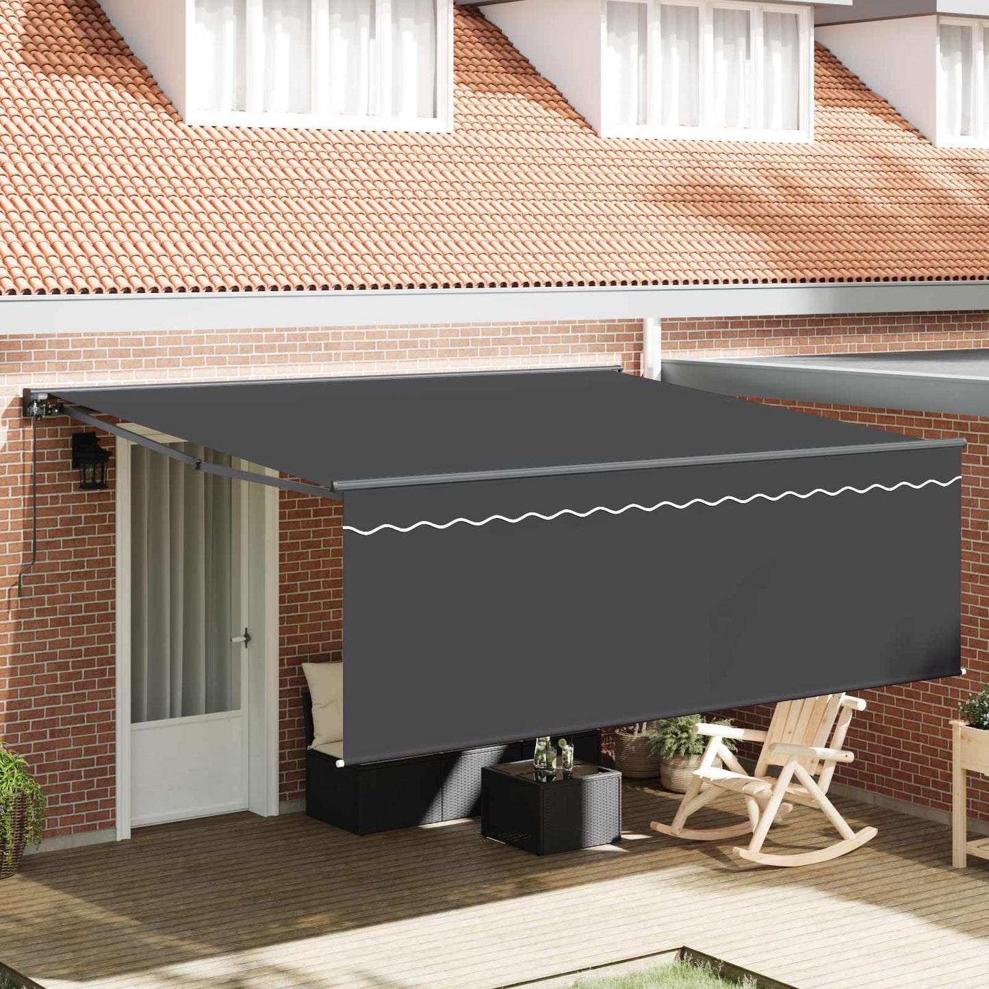 Inklapbaar Zonnescherm Antraciet 400 × 300 Cm Anthraciet (Anthraciet Frame)
