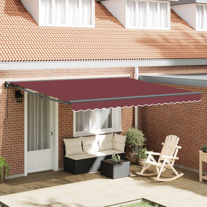 Zijde Frame Bordeauxrood 450 × 300 Cm Polyester Met Pu-Coating Bordeaux (Anthraciet Frame)
