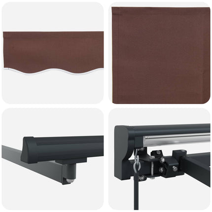 Zijde Frame Bruin 400 × 300 Cm Polyester Met Pu-Coating Bruin (Anthraciet Frame)