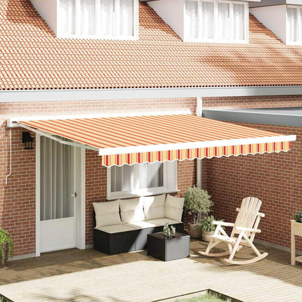 Uitschuifbare Luifel Geel En Oranje 500 X 300 X 165 Cm Geel/Oranje/Wit