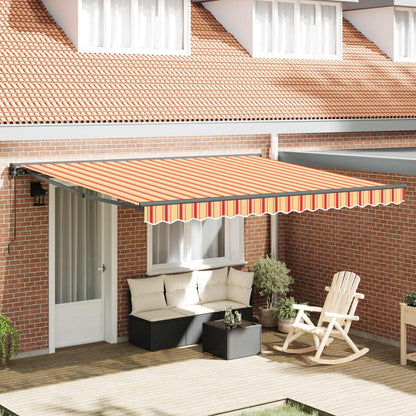 Uitschuifbare Luifel En Geel En Oranje (Anthraciet Frame)