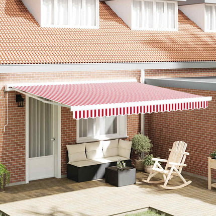Uitschuifbare Luifel 350 X 250 X 165 Cm Rood En Wit