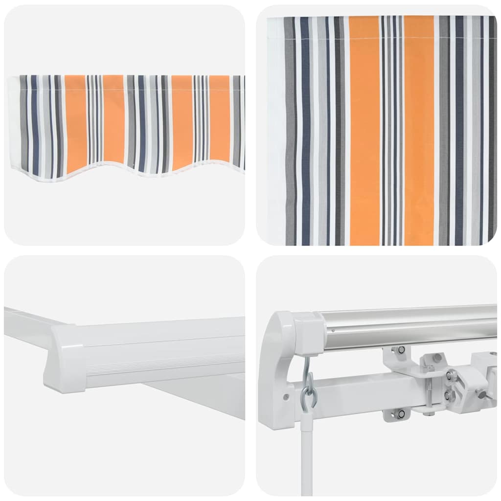 Inklapbaar Zonnescherm Multikleur 400 × 300 Cm Rood En Wit (Anthraciet Frame)