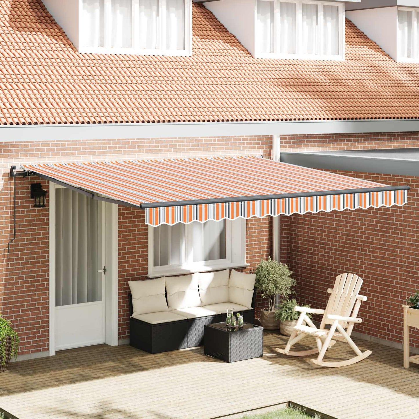 Inklapbaar Zonnescherm Multikleur Blauw En Oranje