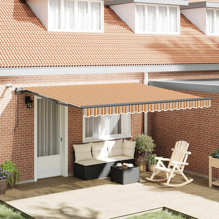 Uitschuifbare Luifel Meerkleurig Polyester Geel/Grijs/Wit