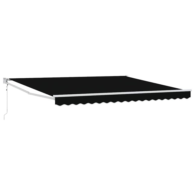 Inklapbaar Zonnescherm Zwart 400 × 300 Cm Zwart (Wit Frame)