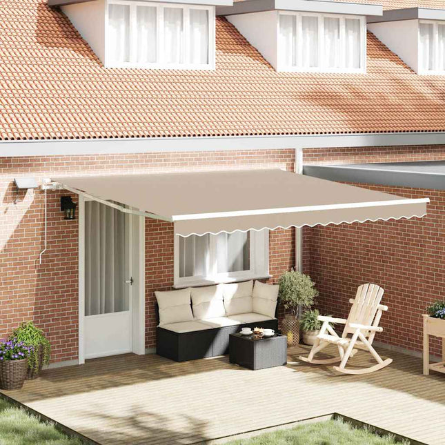 Uitschuifbare Luifel Stof En Aluminium Beige