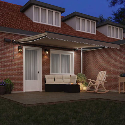 Uitschuifbare Luifel Stof En Aluminium Beige