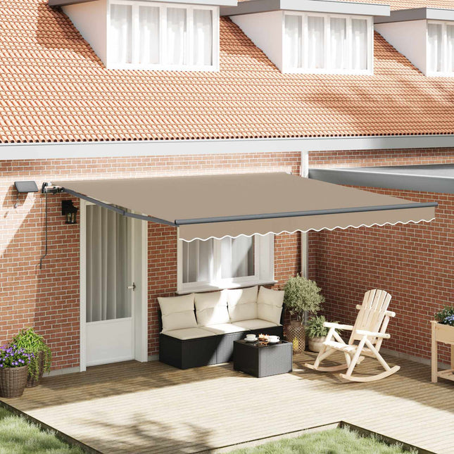 Uitschuifbare Luifel Stof En Aluminium Beige