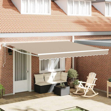 Uitschuifbare Luifel 350 X 250 Cm Polyester En Metaal Beige