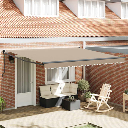 Uitschuifbare Luifel Beige 350 X 250 Cm Beige (Anthraciet Frame)
