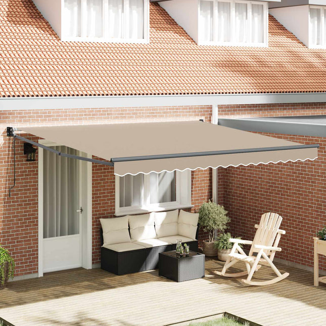 Inklapbaar Zonnescherm Beige 400 × 300 Cm Beige