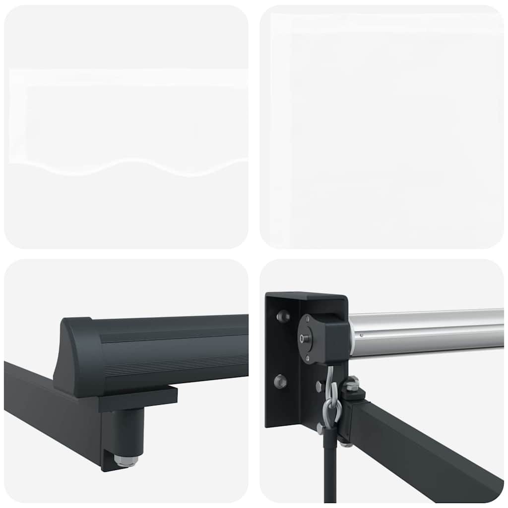 Inklapbaar Zonnescherm Wit 400 × 300 Cm Polyester En Aluminium Wit