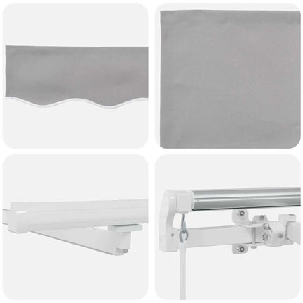 Uitschuifbare Luifel Stof En Aluminium Lichtgrijs