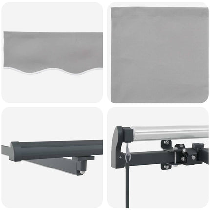 Uitschuifbare Luifel Stof En Aluminium Lichtgrijs