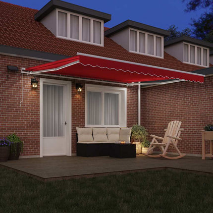Uitschuifbare Luifel Stof En Aluminium Rood