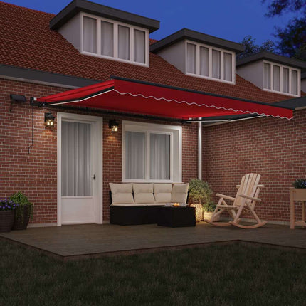 Uitschuifbare Luifel Stof En Aluminium Rood