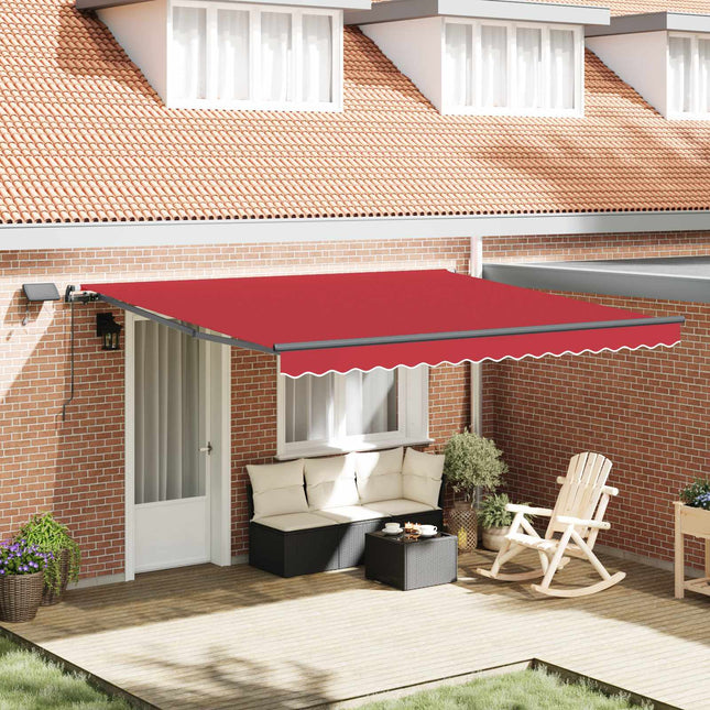 Uitschuifbare Luifel Stof En Aluminium Rood