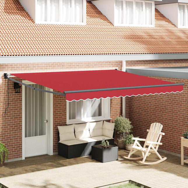 Inklapbaar Zonnescherm Rood 400 × 300 Cm Polyester En Aluminium Rood