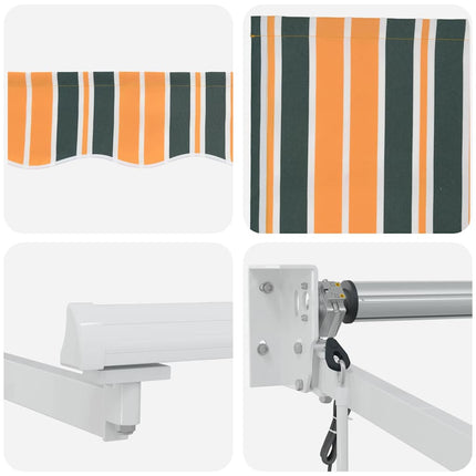 Uitschuifbare Luifel Meerkleurig 400 × 300 Cm Groen En Geel