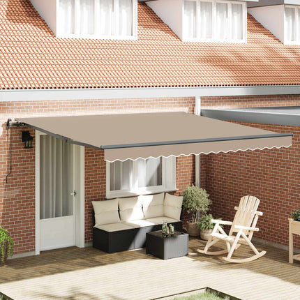Uitschuifbare Luifel Stof En Aluminium Beige