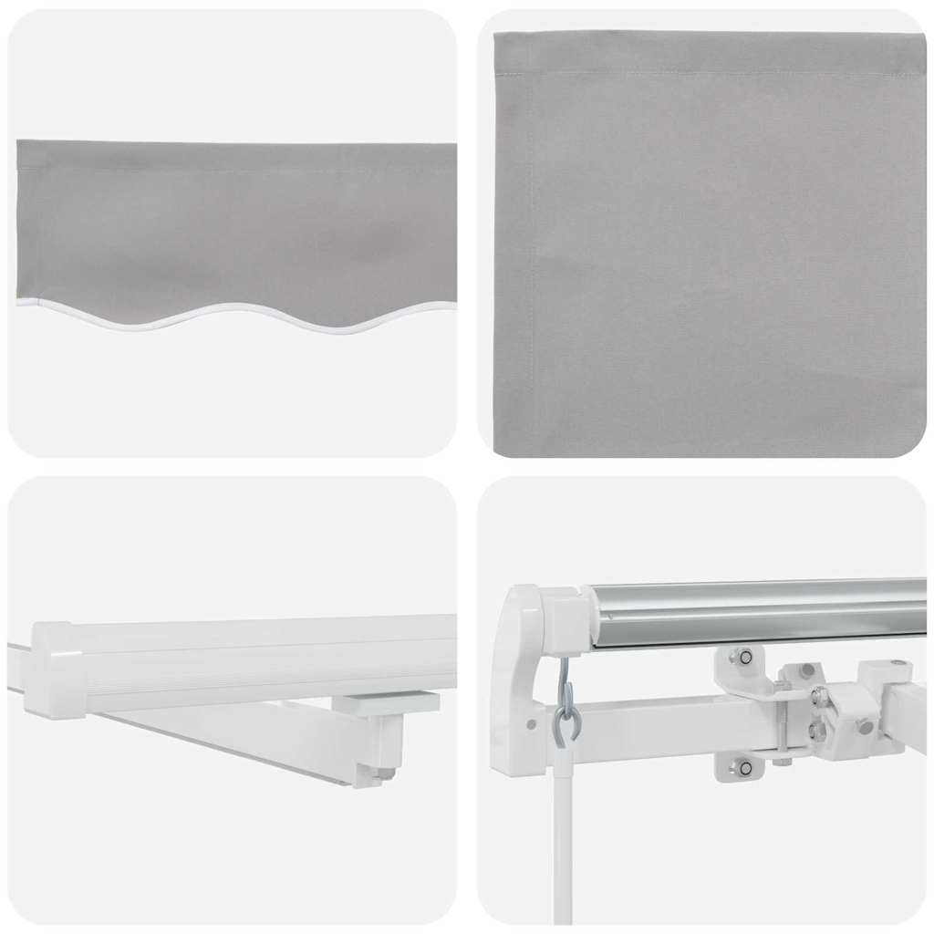 Inklapbaar Zonnescherm Met 400 ×350 Cm Stof Lichtgrijs