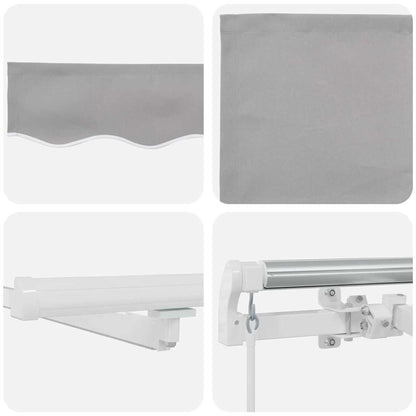 Inklapbaar Zonnescherm Met 400 ×350 Cm Stof Lichtgrijs