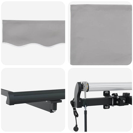 Uitschuifbare Luifel Stof En Aluminium Lichtgrijs