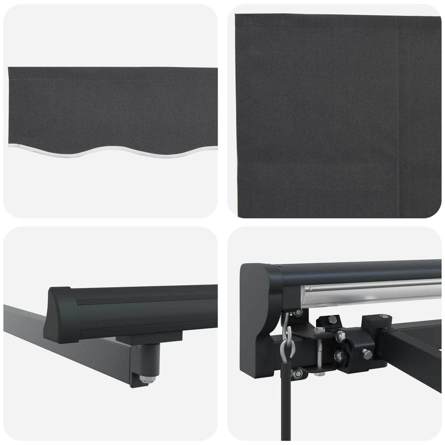 Inklapbaar Zonnescherm Antraciet 450 × 300 Cm Anthraciet (Anthraciet Frame)