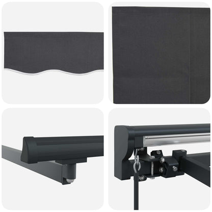 Inklapbaar Zonnescherm Antraciet 450 × 300 Cm Anthraciet (Anthraciet Frame)