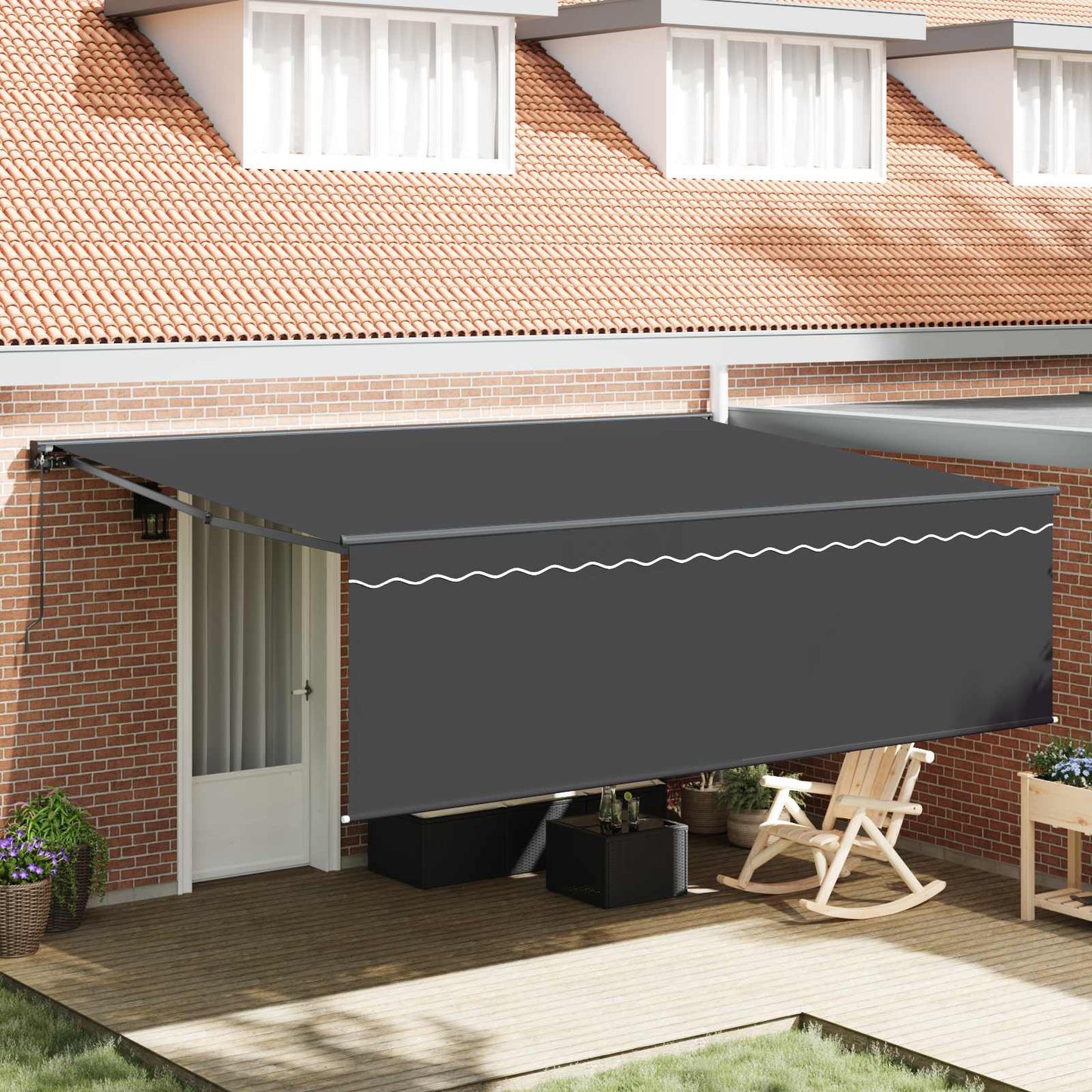 Inklapbaar Zonnescherm Antraciet 450 × 300 Cm Anthraciet (Anthraciet Frame)