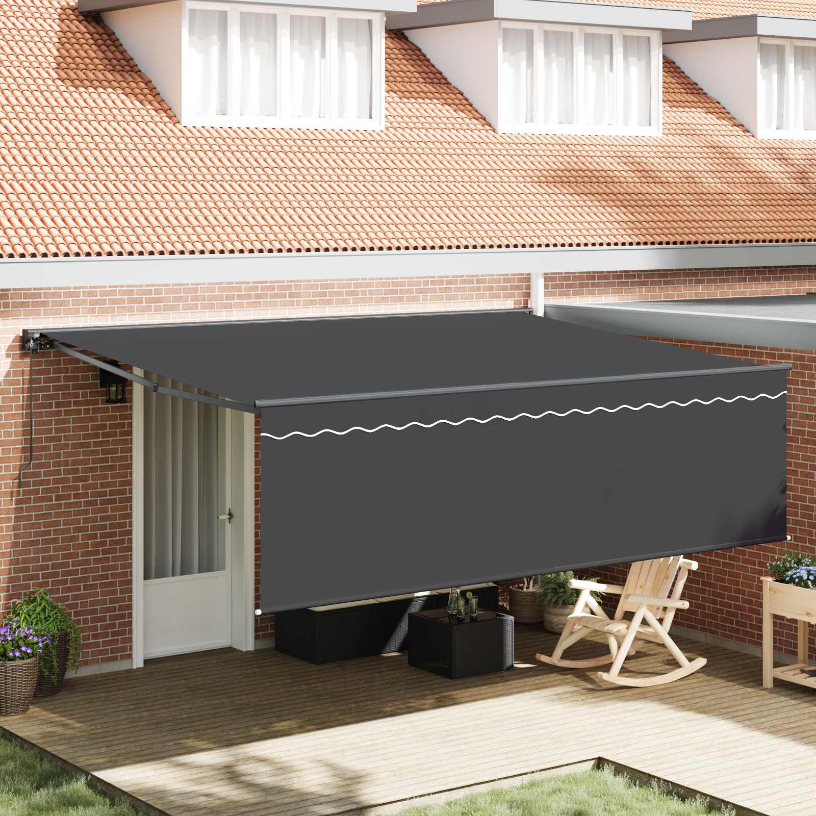 Inklapbaar Zonnescherm Antraciet 450 × 300 Cm Anthraciet (Anthraciet Frame)
