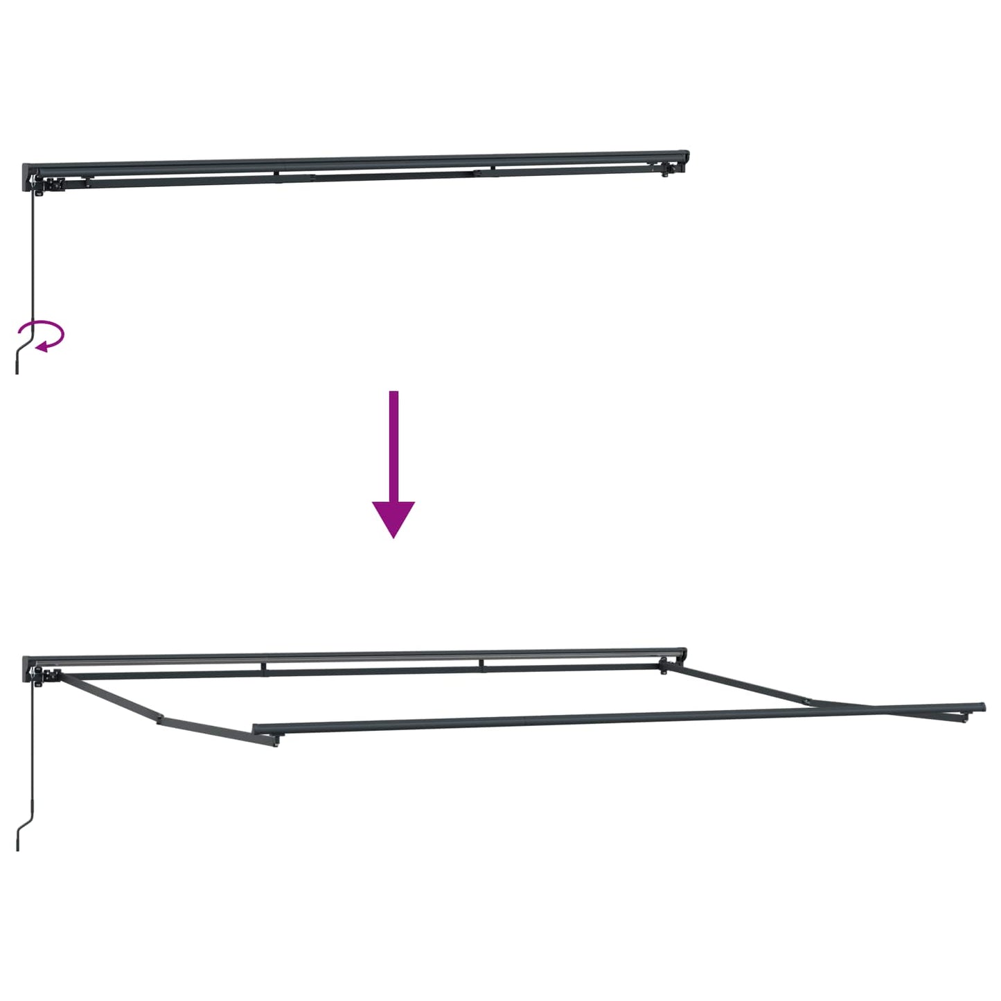 Inklapbaar Zonnescherm Antraciet 450 × 300 Cm Anthraciet (Anthraciet Frame)