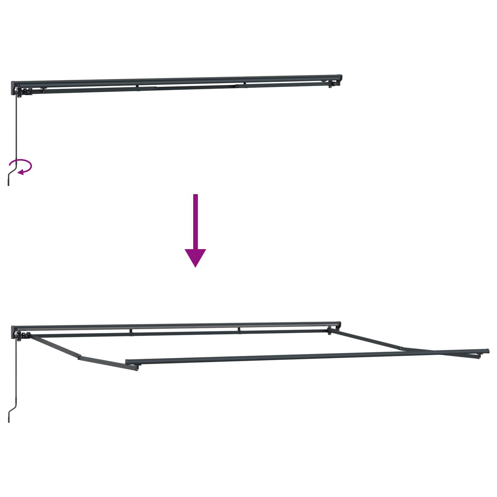 Inklapbaar Zonnescherm Antraciet 450 × 300 Cm Anthraciet (Anthraciet Frame)