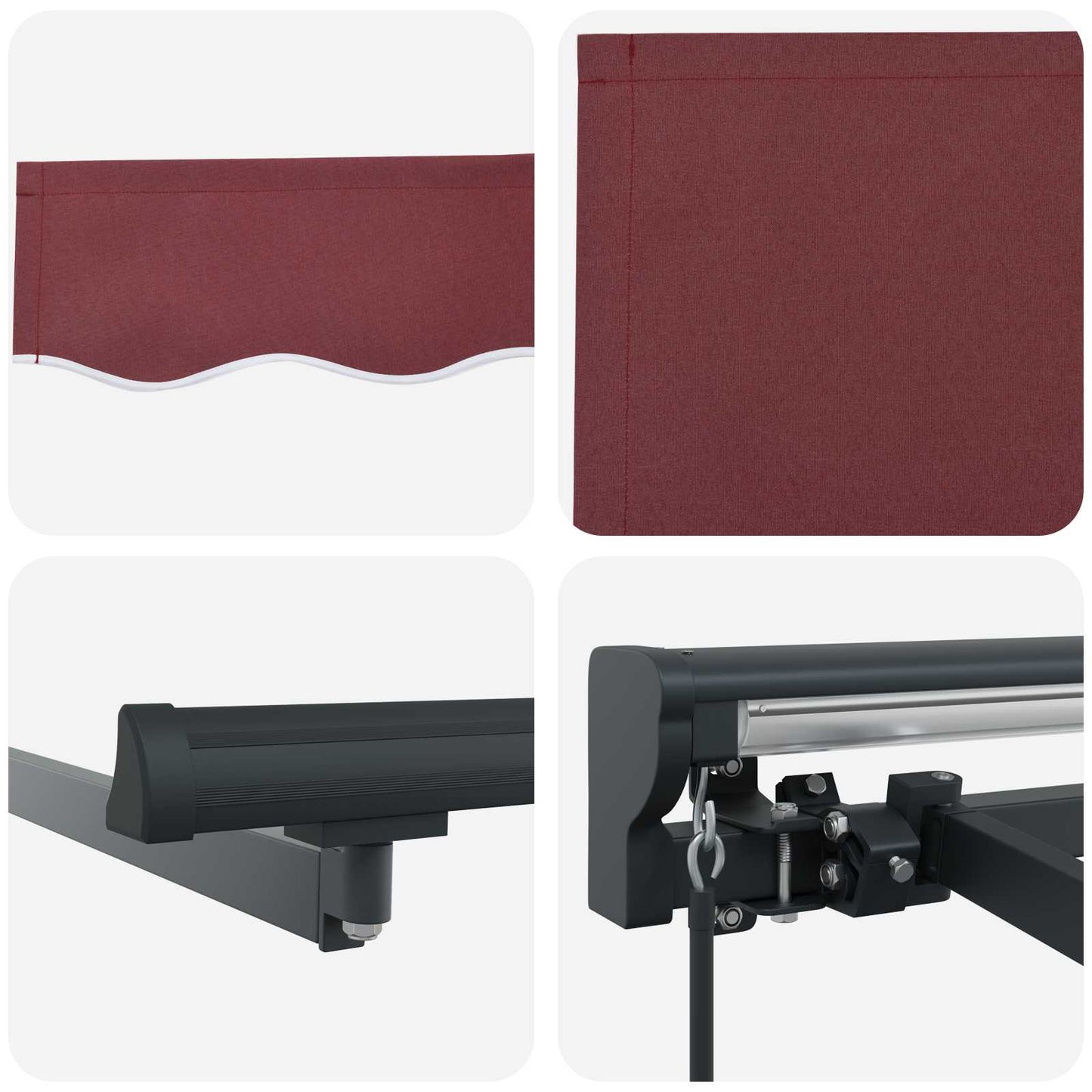 Zijde Frame Bordeauxrood 450 × 300 Cm Polyester Met Pu-Coating Bordeaux (Anthraciet Frame)