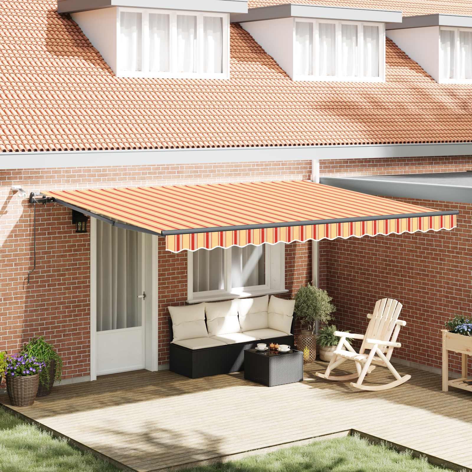 Luifeldoek Polyester Geel En Oranje