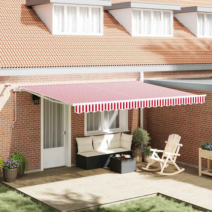 Uitschuifbare Luifel Polyester Rood En Wit