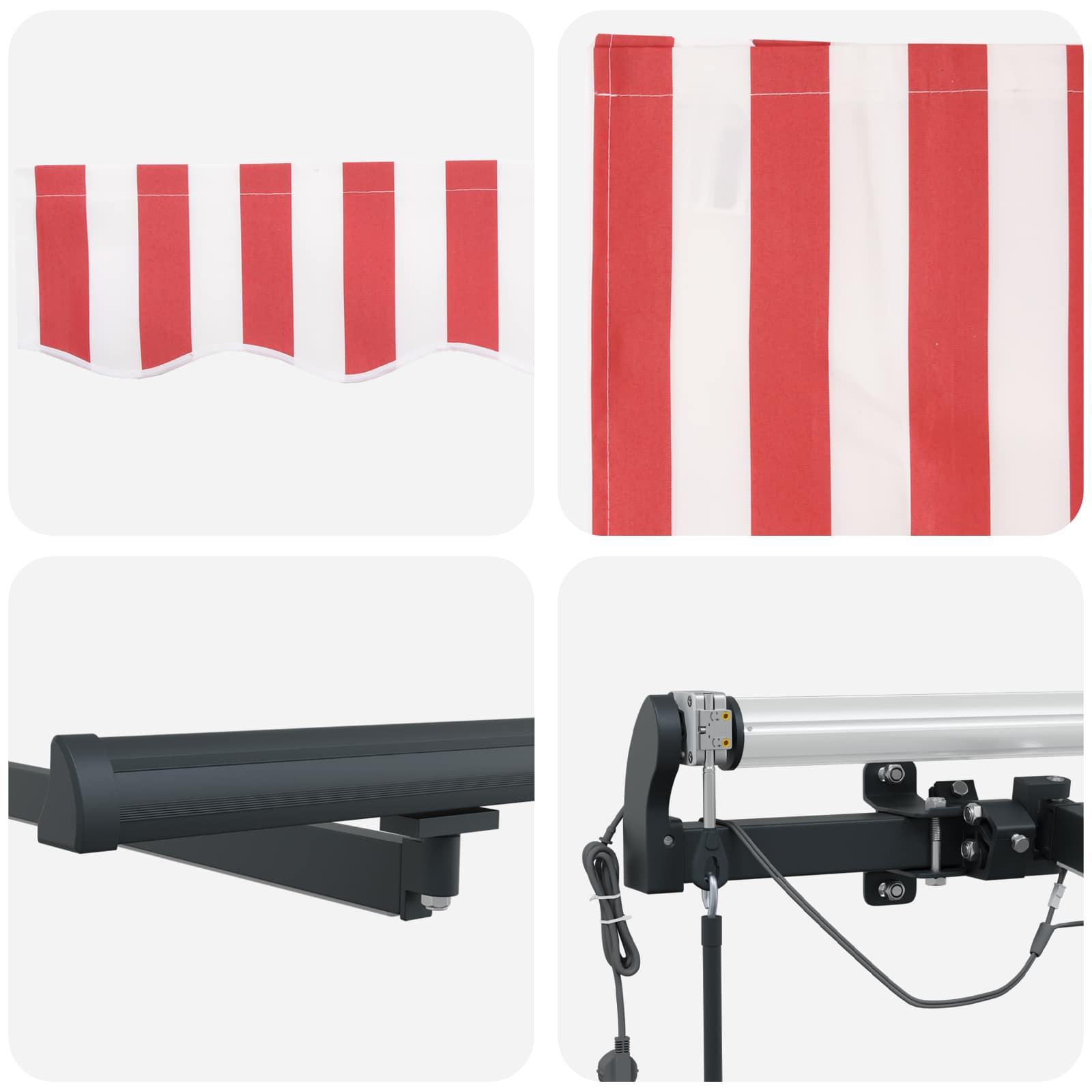 Luifeldoek Met Polyester Rood En Wit