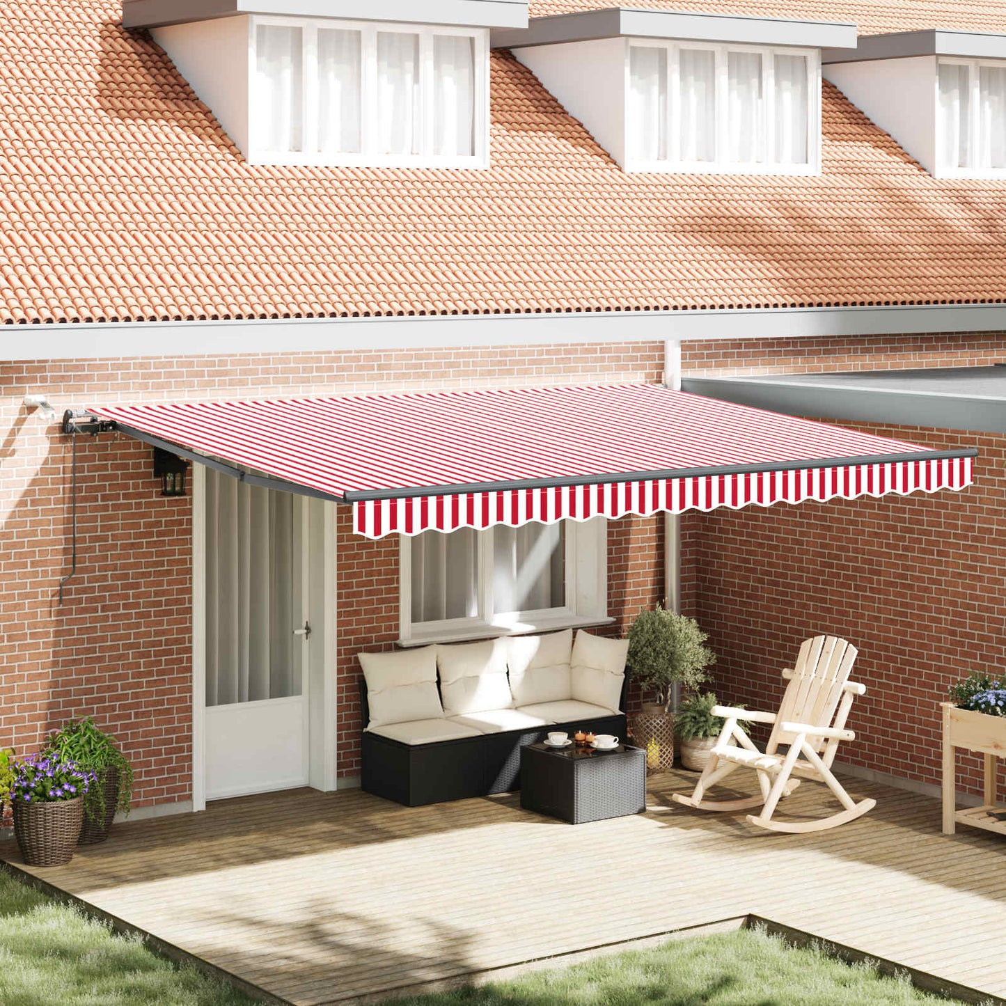 Luifeldoek Met Polyester Rood En Wit