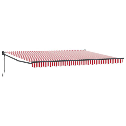Inklapbaar Zonnescherm Rood En Wit 450 × 300 Cm Rood En Wit