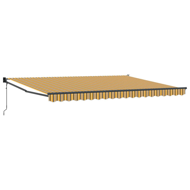 Inklapbaar Zonnescherm Multikleur 450 × 300 Cm Geel/Grijs/Wit