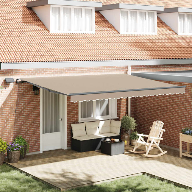 Uitschuifbare Luifel Stof En Aluminium Beige