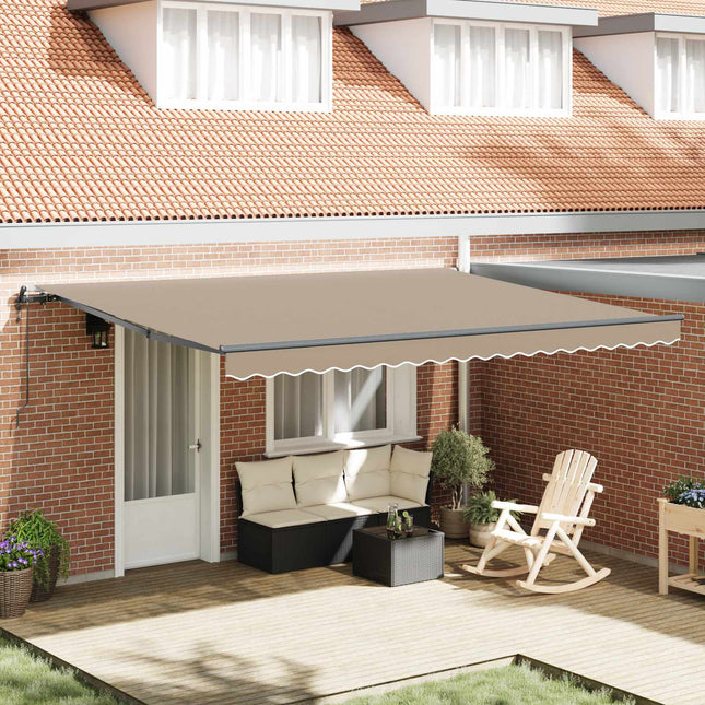 Uitschuifbare Luifel Stof En Aluminium Beige