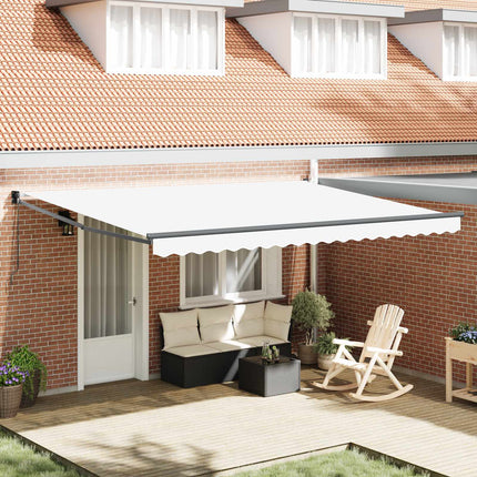 Uitschuifbare Luifel Wit 300 X 250 X 165 Cm Wit (Anthraciet Frame)